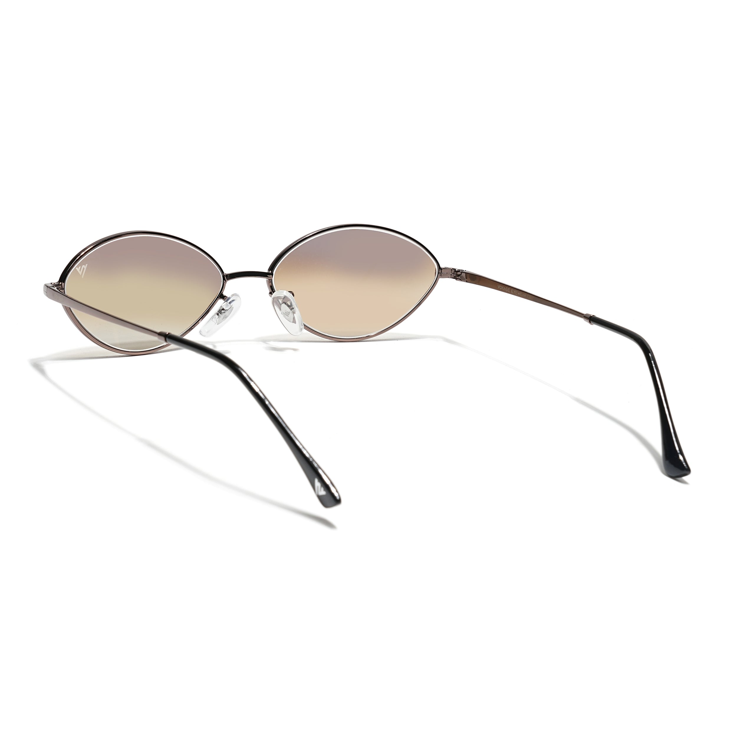 Malana | Brown & Clear Oval Sunglasses | Brown Frame - MG7749