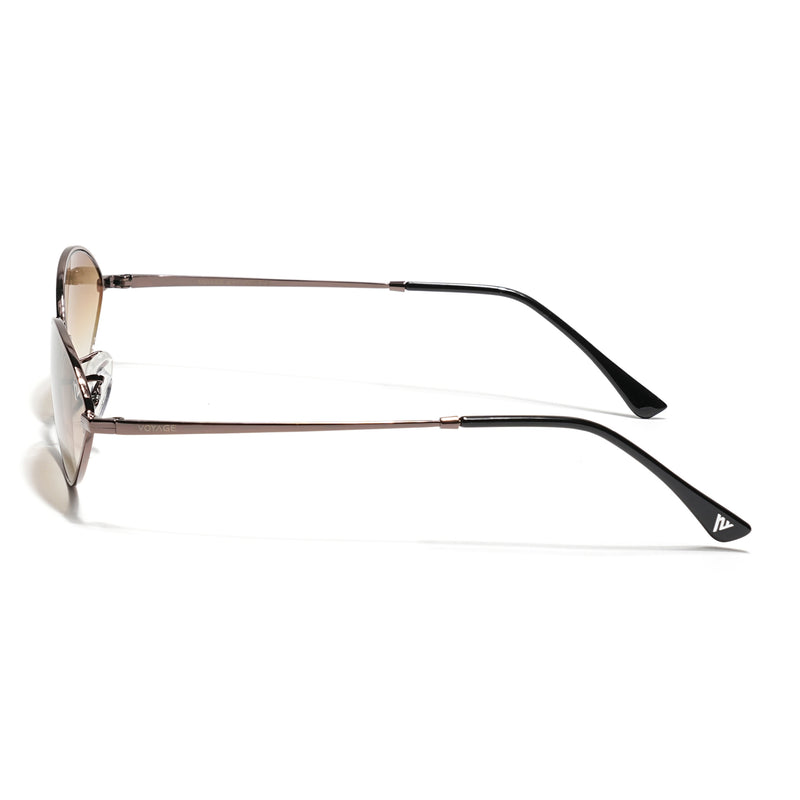 Malana | Brown & Clear Oval Sunglasses | Brown Frame - MG7749