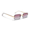 Rimless Sunglasses (Pink & Clear Lens | Golden Frame - EXMG9237)