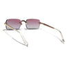 Rimless Sunglasses (Pink & Clear Lens | Golden Frame - EXMG9237)