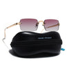Rimless Sunglasses (Pink & Clear Lens | Golden Frame - EXMG9237)