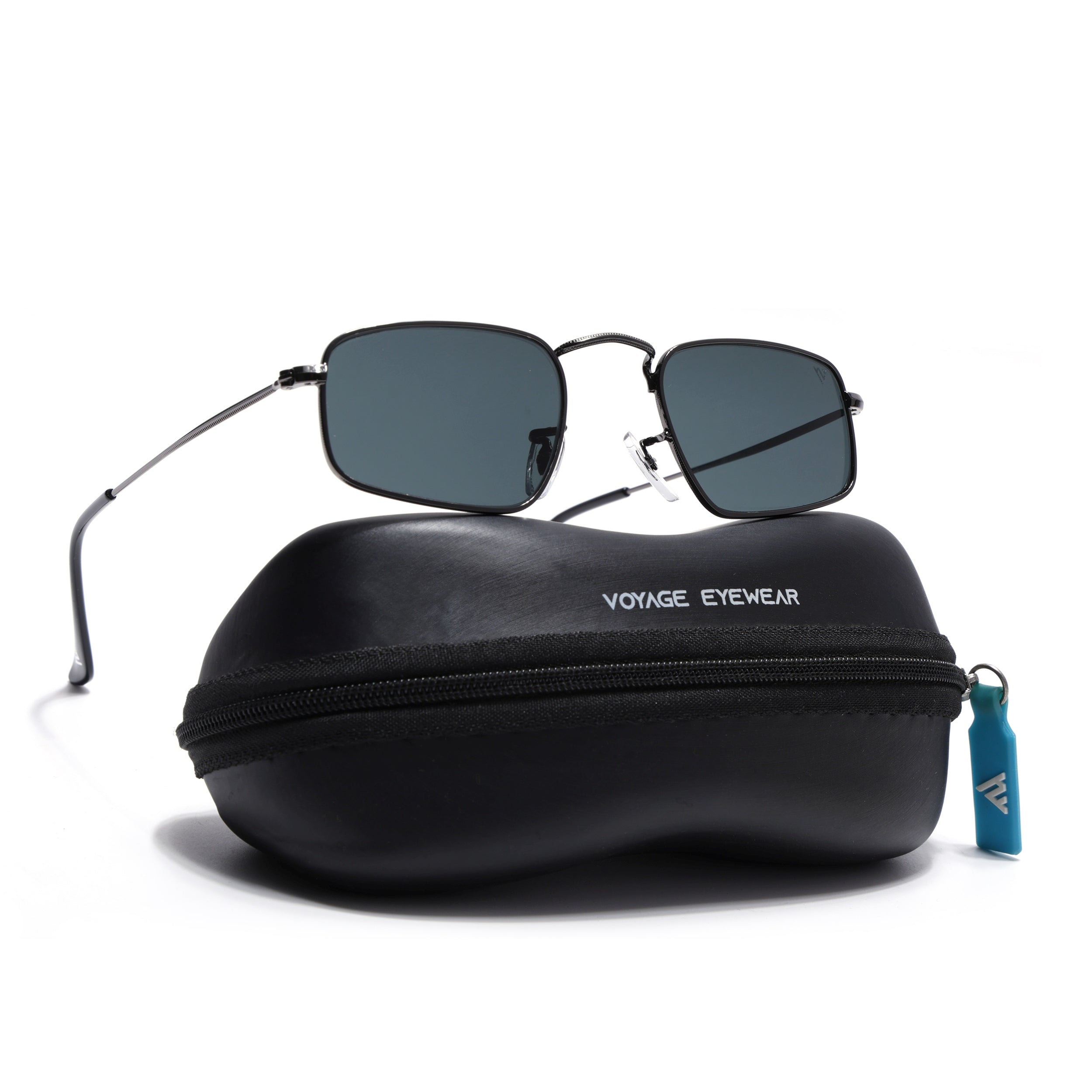 Rectangle Sunglasses for Men & Women (Black Lens | Grey Frame - MG7553)