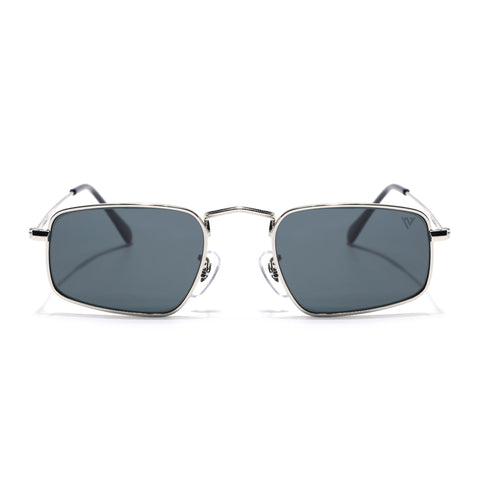Malana | Black Rectangle Sunglasses | Silver Frame - MG7554
