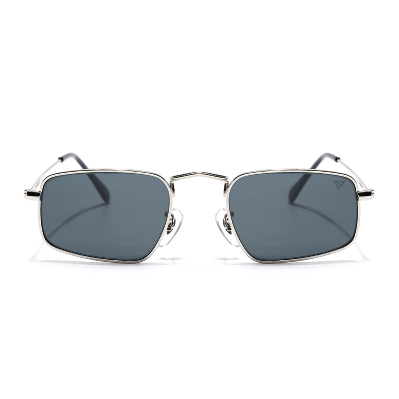 Malana | Black Rectangle Sunglasses | Silver Frame - MG7554