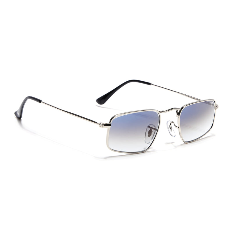 Malana | Blue & Clear Rectangle Sunglasses | Silver Frame - MG7555
