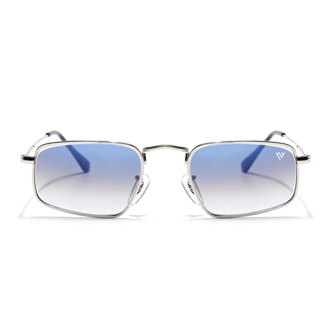 Malana | Blue & Clear Rectangle Sunglasses | Silver Frame - MG7555