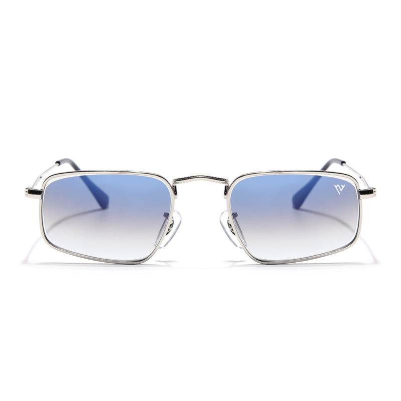 Malana | Blue & Clear Rectangle Sunglasses | Silver Frame - MG7555