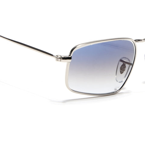 Malana | Blue & Clear Rectangle Sunglasses | Silver Frame - MG7555