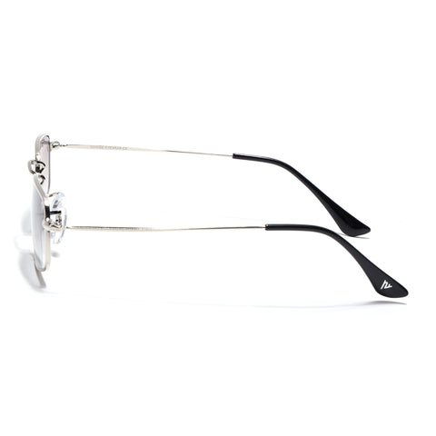 Malana | Blue & Clear Rectangle Sunglasses | Silver Frame - MG7555