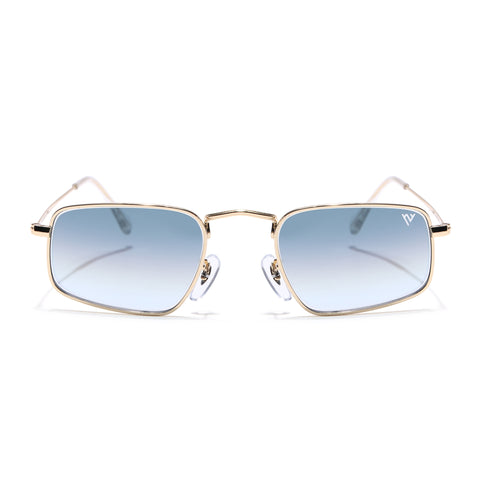 Malana | Grey & Clear Rectangle Sunglasses | Golden Frame - MG7556