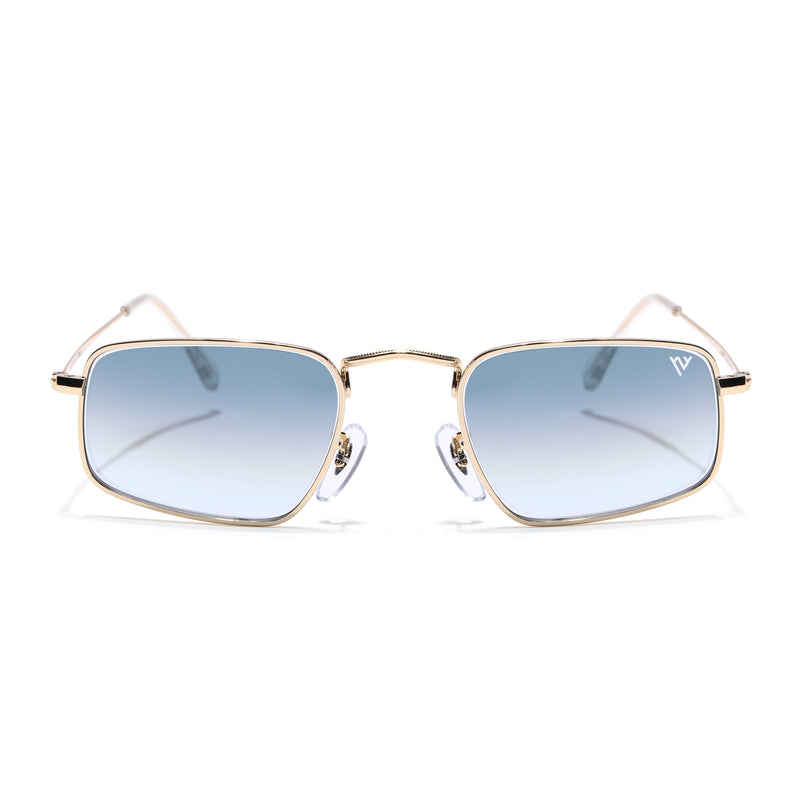 Malana | Grey & Clear Rectangle Sunglasses | Golden Frame - MG7556