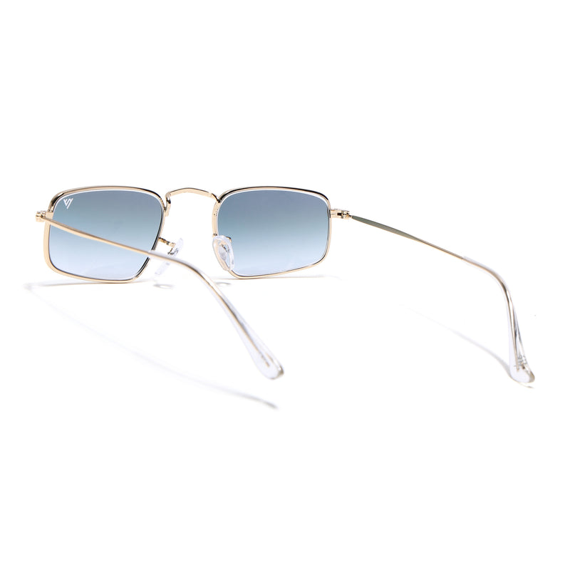 Malana | Grey & Clear Rectangle Sunglasses | Golden Frame - MG7556