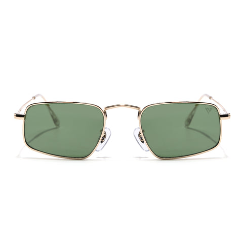 Malana | Olive Rectangle Sunglasses | Golden Frame - MG7557