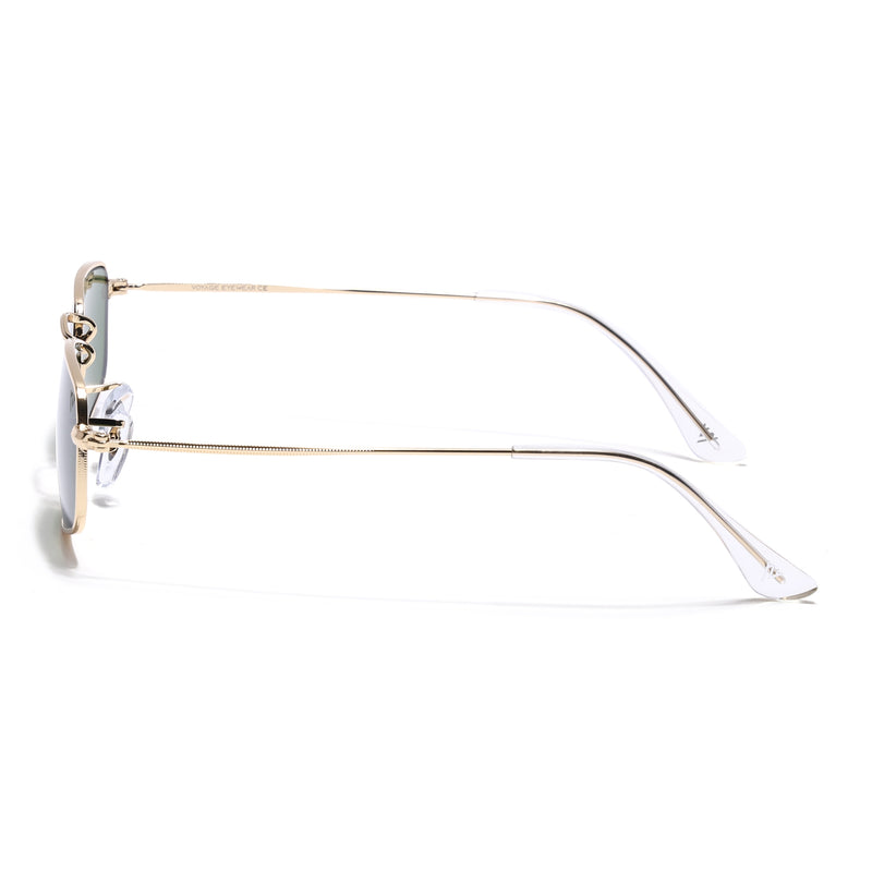Malana | Olive Rectangle Sunglasses | Golden Frame - MG7557