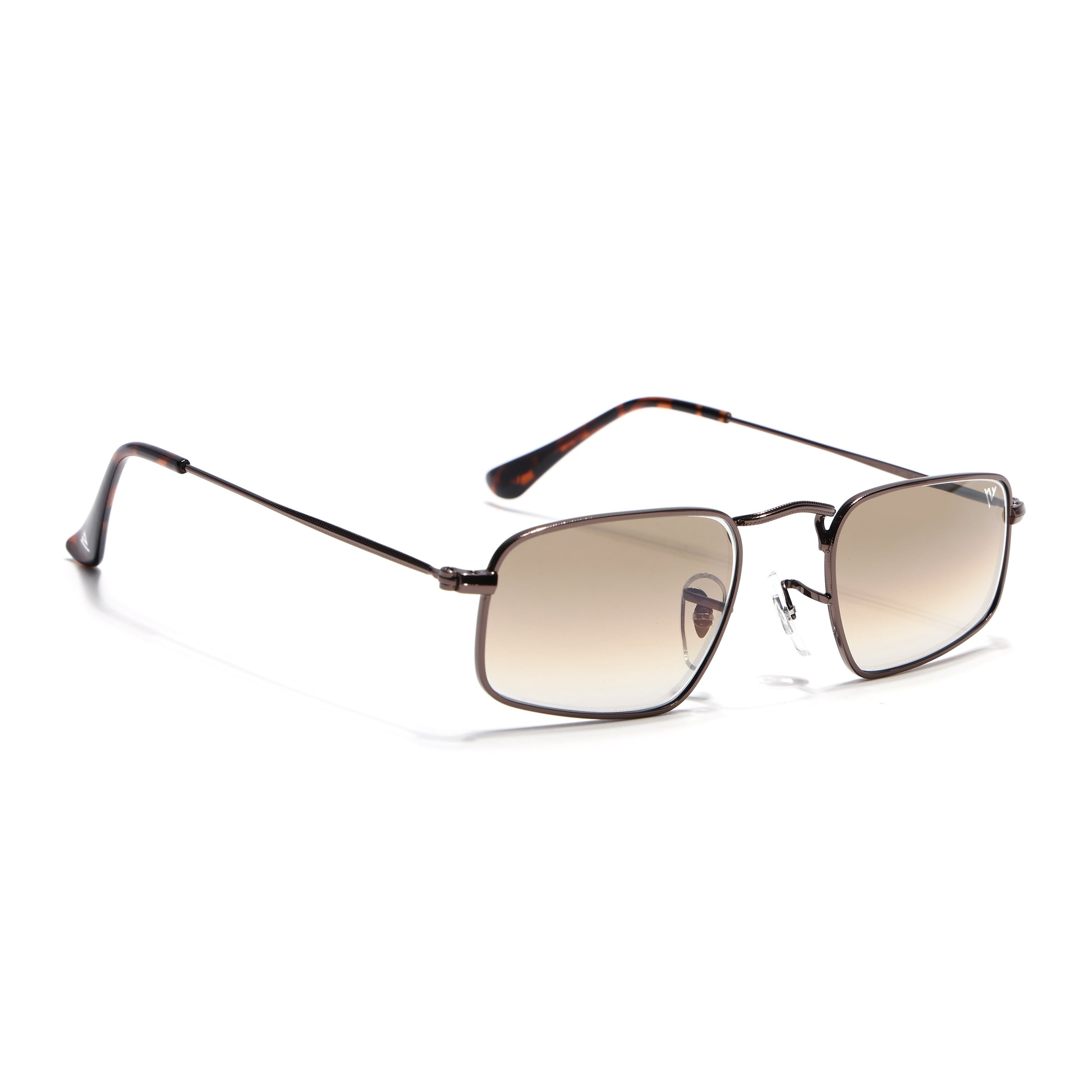 Rectangle Sunglasses for Men & Women (Brown & Clear Lens | Brown Frame - MG7558)