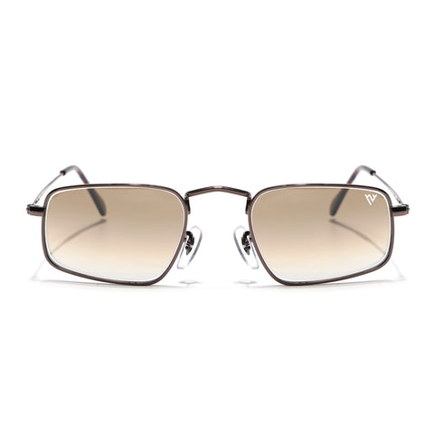 Malana |  Brown & Clear Rectangle Sunglasses| Brown Frame - MG7558
