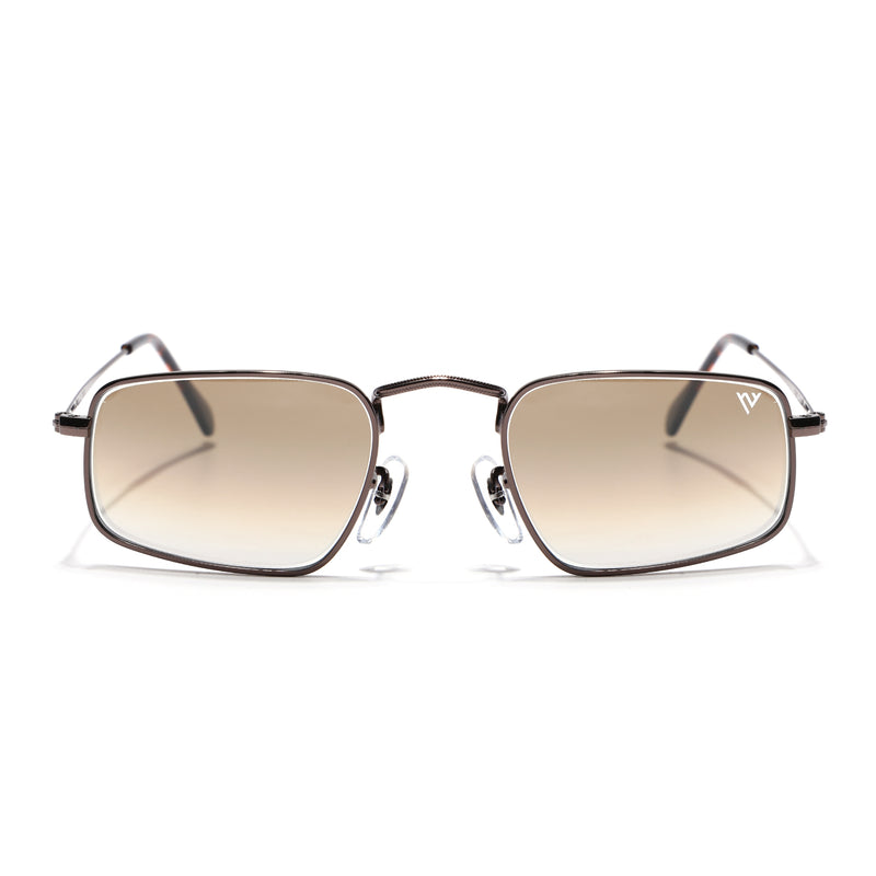 Malana |  Brown & Clear Rectangle Sunglasses| Brown Frame - MG7558