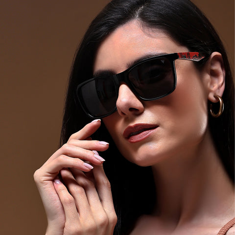 Square Polarized Sunglasses (Black Lens | Black Frame - PMG4812)