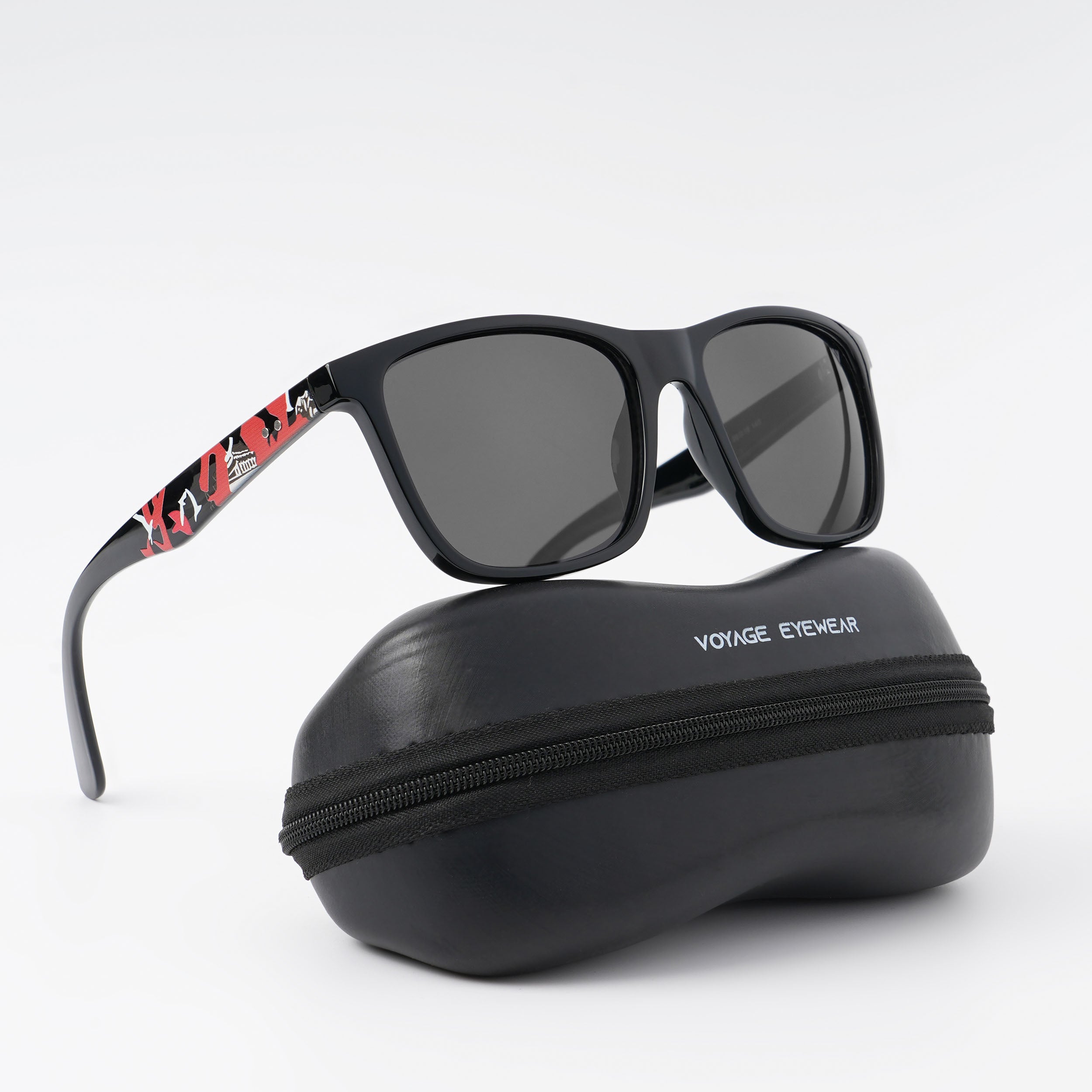 Voyage Square Polarized Sunglasses for Men & Women (Black Lens | Black Frame - PMG4815)