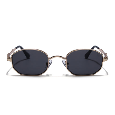 Monarch | Black Hexagonal Sunglasses | Golden Frame - MG7826