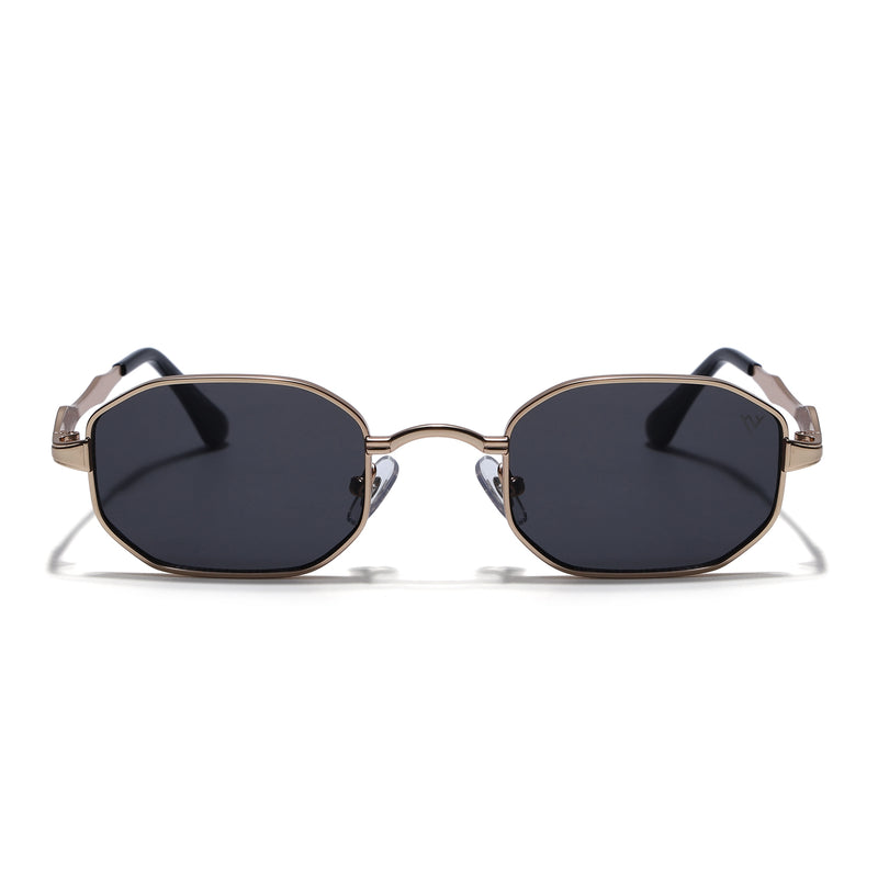 Monarch | Black Hexagonal Sunglasses | Golden Frame - MG7826