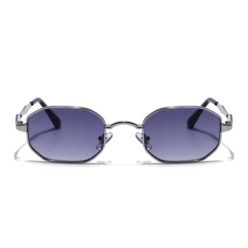 Monarch | Grey Hexagonal Sunglasses | Silver Frame - MG7827