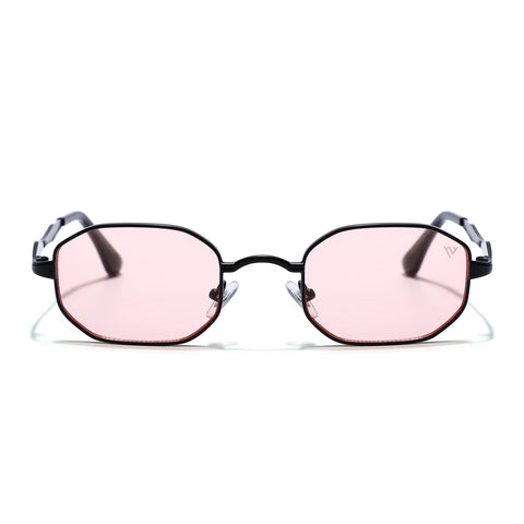 Monarch | Smoke Rose Hexagonal Sunglasses | Black Frame - MG7828