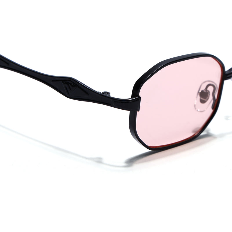 Monarch | Smoke Rose Hexagonal Sunglasses | Black Frame - MG7828