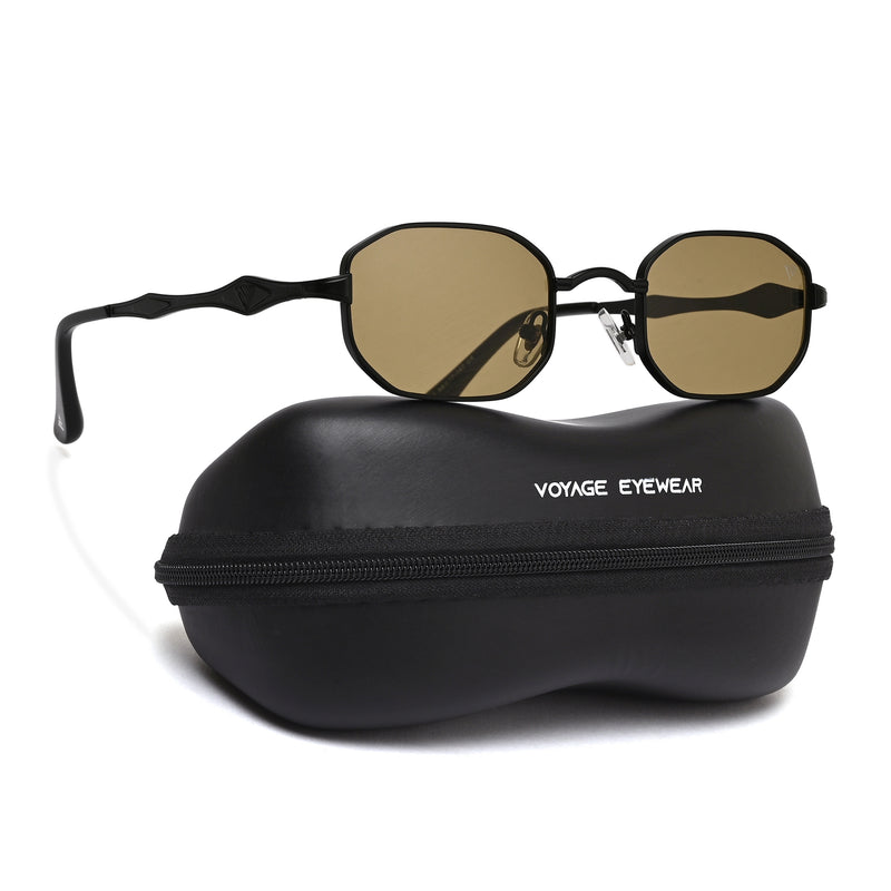 Monarch | Olive Hexagonal Sunglasses | Black Frame - MG7829