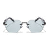 Hawk | Smoke black Rimless Sunglasses | Gun Metal Frame - MG9127