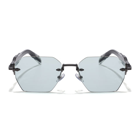 Hawk | Smoke black Rimless Sunglasses | Gun Metal Frame - MG9127