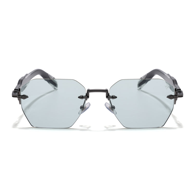 Hawk | Smoke black Rimless Sunglasses | Gun Metal Frame - MG9127