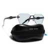 Hawk | Smoke black Rimless Sunglasses | Gun Metal Frame - MG9127