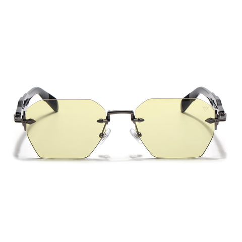 Hawk |Green Rimless Sunglasses | Gun Metal Frame - MG9128