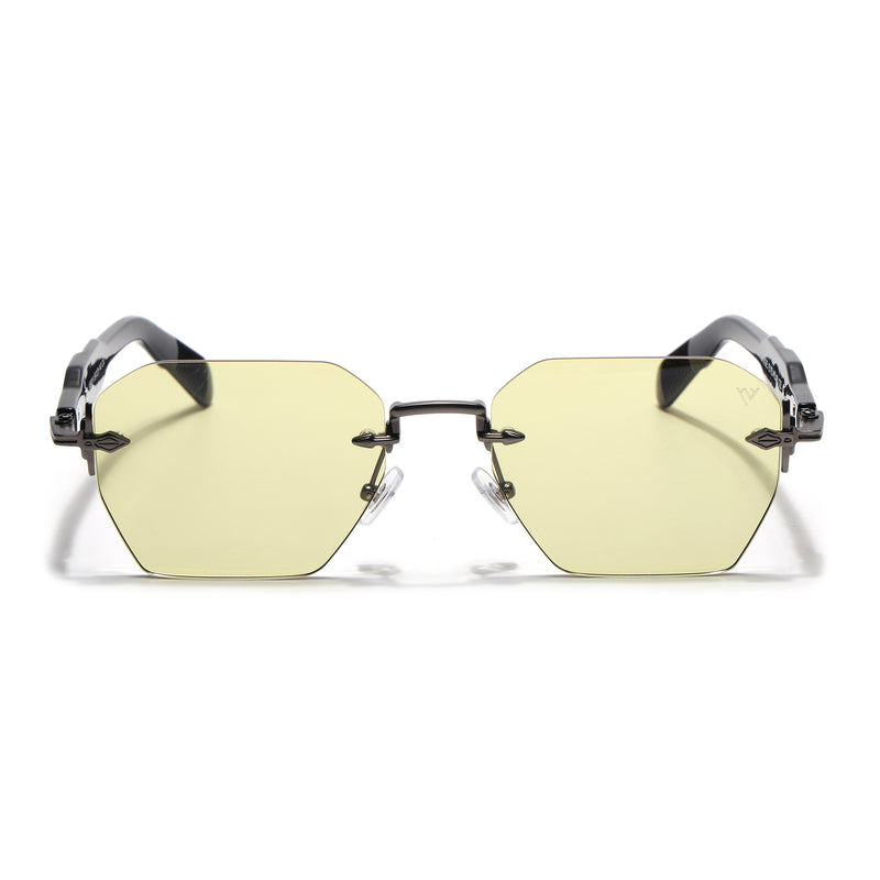 Hawk |Green Rimless Sunglasses | Gun Metal Frame - MG9128