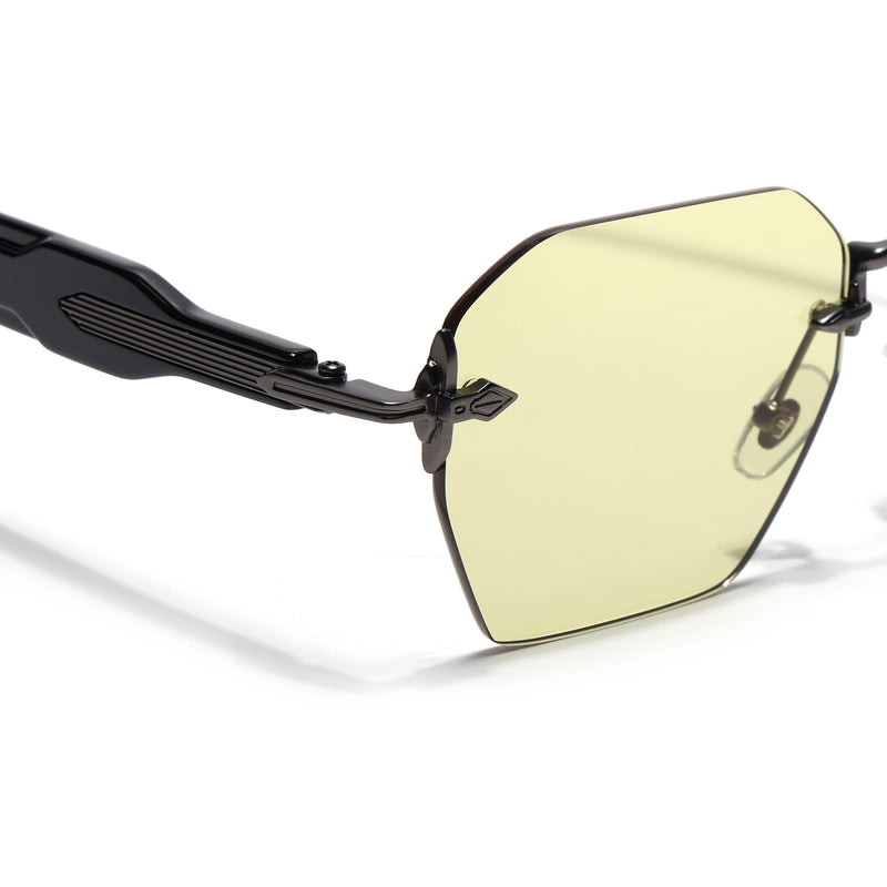 Hawk |Green Rimless Sunglasses | Gun Metal Frame - MG9128