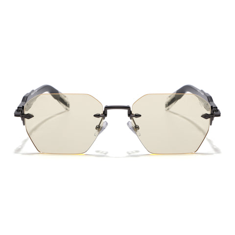 Hawk | Yellow Rimless Sunglasses | Gun Metal Frame - MG9129