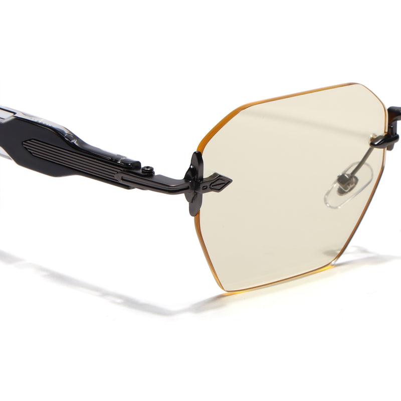 Hawk | Yellow Rimless Sunglasses | Gun Metal Frame - MG9129