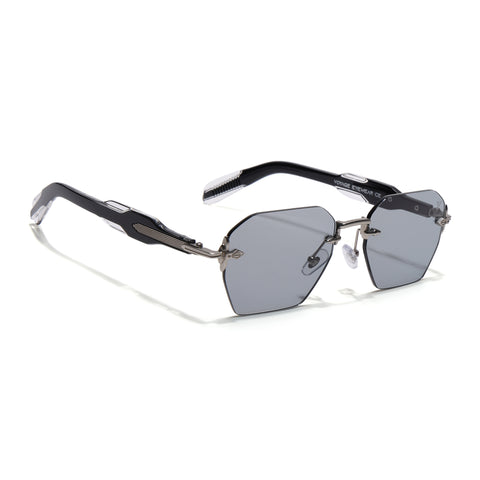 Hawk | Black Rimless Sunglasses | Silver Frame - MG9131