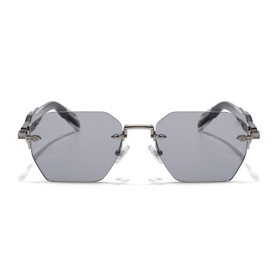 Hawk I | Black Rimless Sunglasses | Silver Frame & Nylon Lenses - MG9131