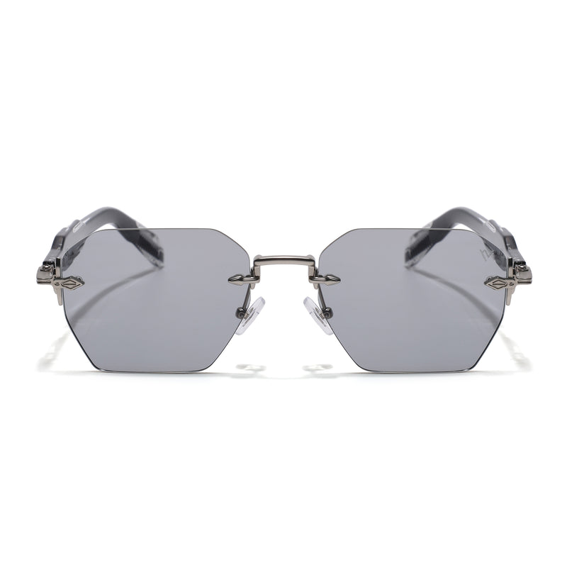 Hawk | Black Rimless Sunglasses | Silver Frame - MG9131