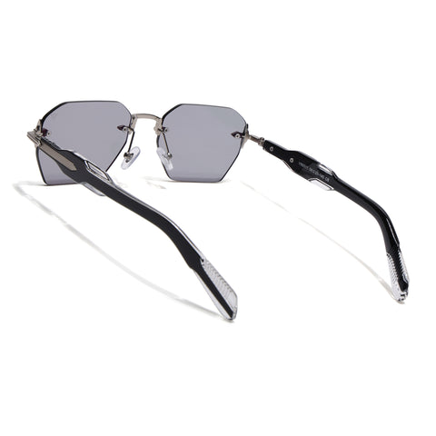 Hawk | Black Rimless Sunglasses | Silver Frame - MG9131