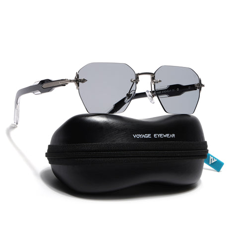 Hawk | Black Rimless Sunglasses | Silver Frame - MG9131