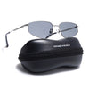 Claw | Metal Grey Rectangle Polarized Sunglasses | Silver Frame - PMG7642)