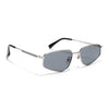 Claw | Metal Grey Rectangle Polarized Sunglasses | Silver Frame - PMG7642)
