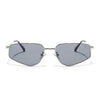 Claw | Metal Grey Rectangle Polarized Sunglasses | Silver Frame - PMG7642)