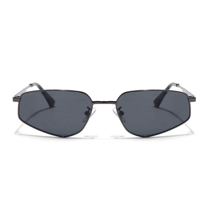 Claw | Black Rectangle Polarized Sunglasses | Gunmetal Grey Frame - PMG7643)