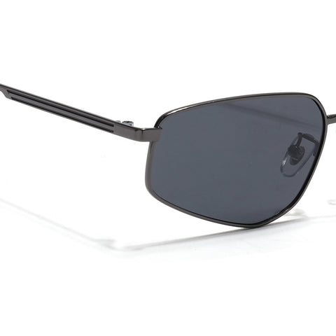 Claw | Black Rectangle Polarized Sunglasses | Gunmetal Grey Frame - PMG7643)