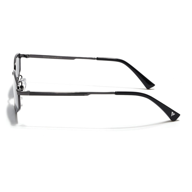 Claw | Black Rectangle Polarized Sunglasses | Gunmetal Grey Frame - PMG7643)