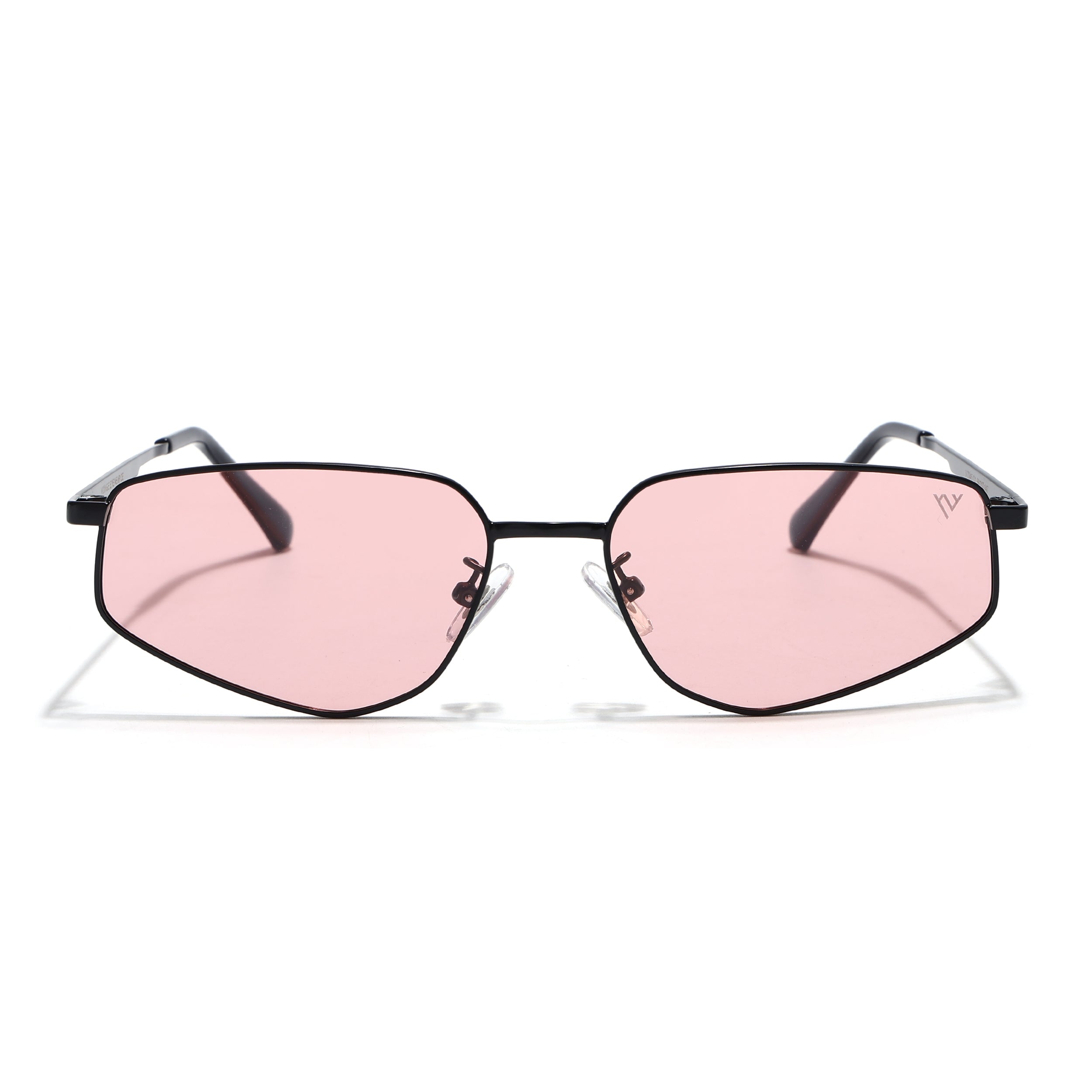 Claw | Rose Smoke Rectangle Polarized Sunglasses | Black Frame - PMG7645)